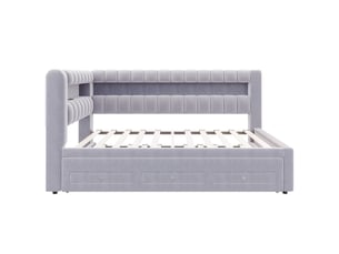 Lit banquette 90x190 cm ARVELLA coloris gris