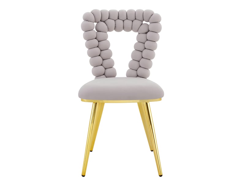  Lot de 2 chaises de salle à manger 45x44x85 cm dossier ajouré pieds en métal gris clair  - Conforama A