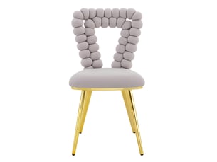 Lot de 2 chaises de salle à manger 45x44x85 cm dossier ajouré pieds en métal gris clair