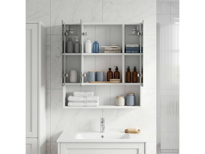  Armoire miroir salle de bain, meuble de rangement blanc 60x14.5x70 cm shl4171  - Conforama B