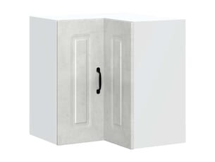 Meuble de rangement, armoire murale d'angle de cuisine kalmar gris béton