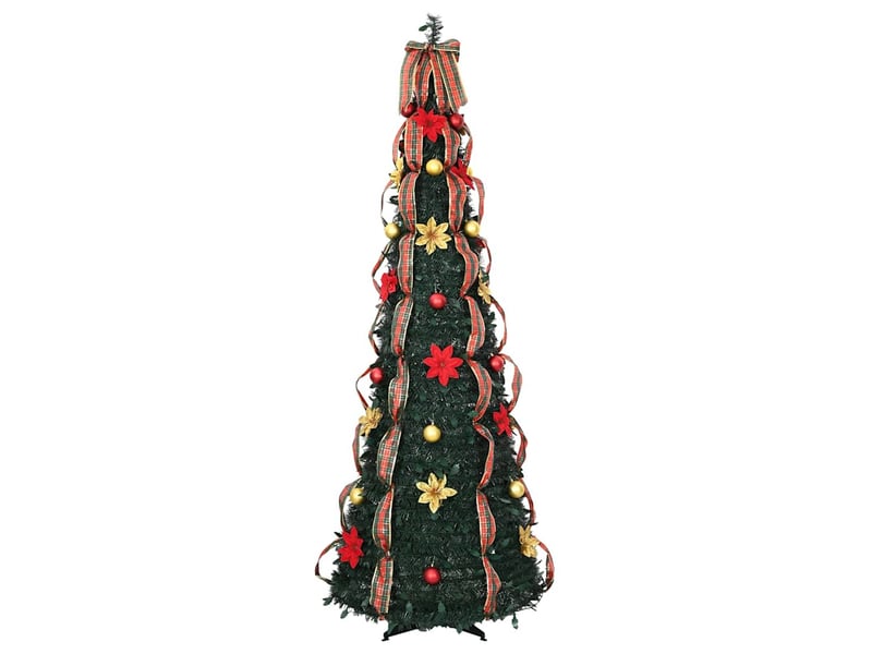 Sapin de noël - arbre de noël artificiel avec 150 led vert 185 cm pvc - Conforama D