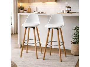 Lot de 2 tabourets de bar – assise rembourrée – style moderne