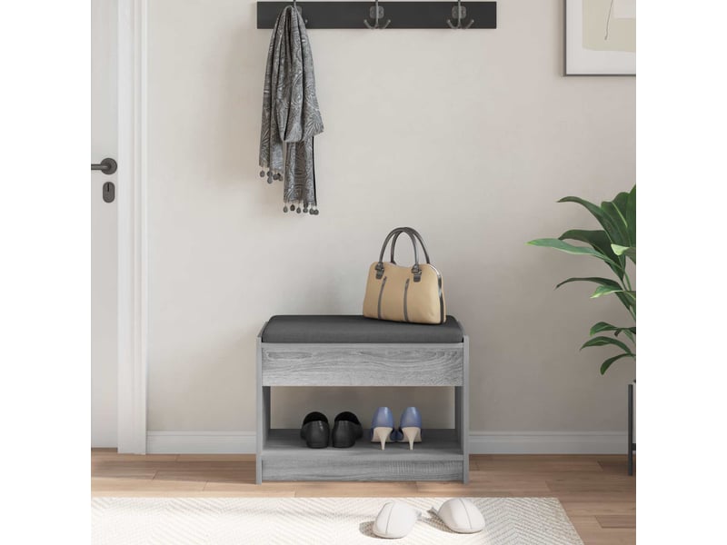  Banc d'entrée, banc interieur gris sonoma 63x38x45 cm  - Conforama D