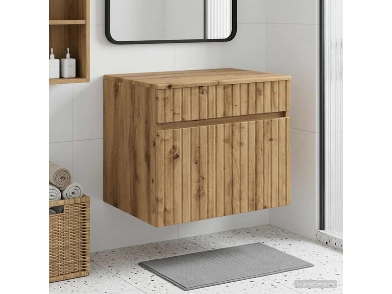  Cabinet salle de bain mural, meuble de rangement chêne artisanal shl6691  - Conforama B