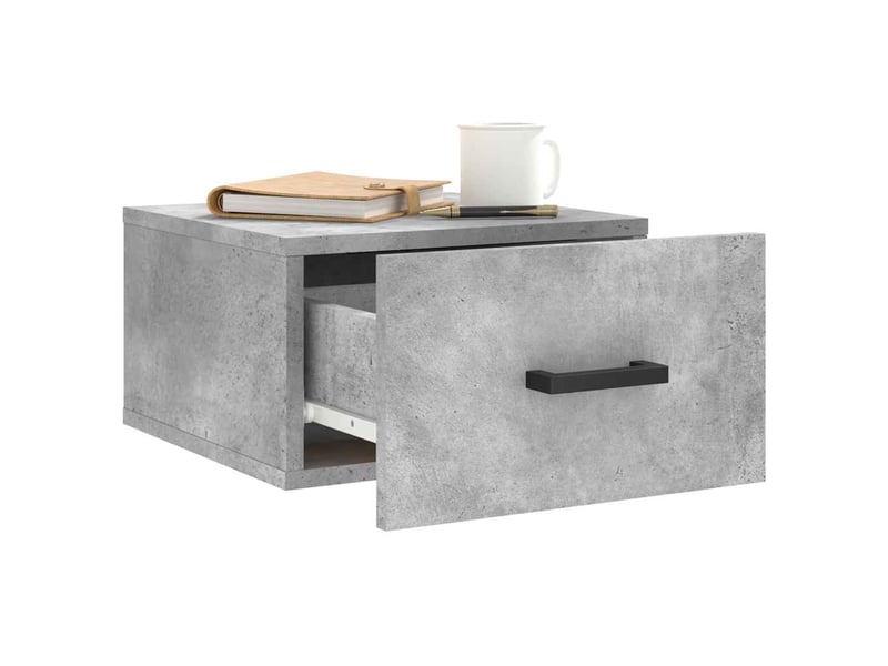  Lot de 2 table de chevet murales, table d'appoint gris béton 35x35x20 cm shl4257  - Conforama D
