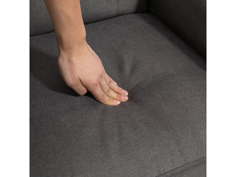  Fauteuil 74 x 86 x 102 cm fonction relax dossier oreilles capitonnage pieds en bois revêtement polyester gris foncé  - Conforama D