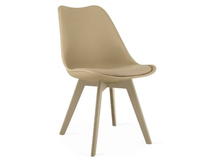 Lot de 2 chaises mark en polypropylène et tissu effet velours beige