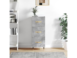 Buffet cuisine, meuble de rangement, bahut gris béton 34,5x34x90 cm bois d'ingénierie shl83673