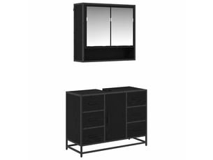 Ensemble de mobilier de salle de bain 2 pc chêne noir cf64101