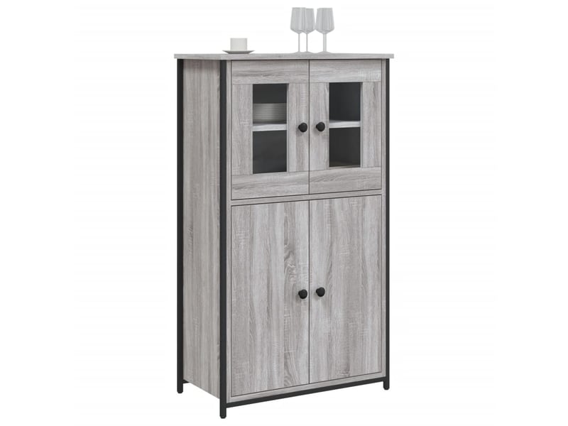  Buffet haut - bahut - meuble de rangement sonoma gris 62x32x106,5 cm bois d'ingénierie  - Conforama C
