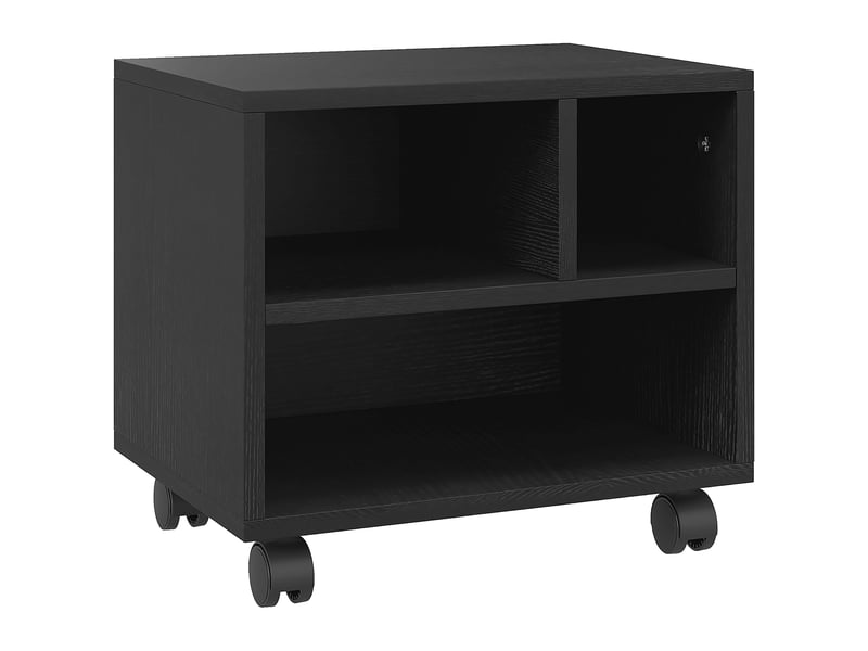  Support d'imprimante à 2 niveaux avec 3 compartiments et roulettes pour bureau et espace de travail, 40 x 30 x 36 cm, noir  - Conforama B