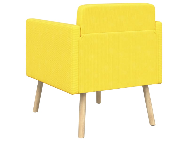  Vidaxl chaise d'appoint jaune clair tissu en velours côtelé  - Conforama E