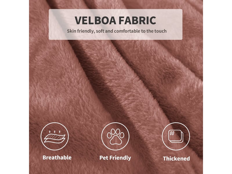  Pouf repose-pieds | rose, velboa, mélange polyester, 90x90x50 cm, confort supérieur, garnissage mousse mémoire  - Conforama D
