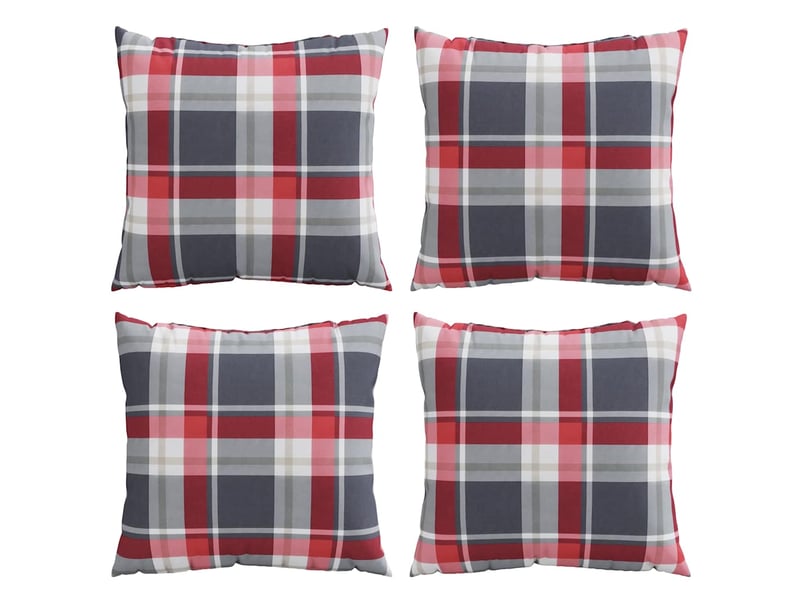  Lot de 4 coussins de canapé, coussins décoratifs motif à carreaux rouges 40 x 40 cm en tissu cf59223  - Conforama D
