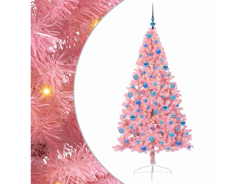  Sapin de noël, arbre de noël artificiel pré-éclairé rose 180 cm pvc cf61371  - Conforama A