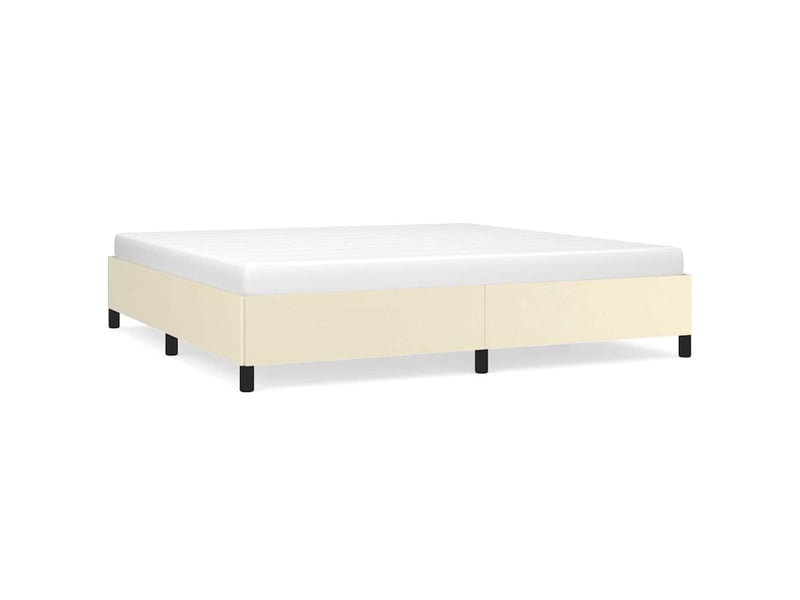  Lit double- lit adulte -  cadre de lit sans matelas crème 200x200 cm similicuir  - Conforama A