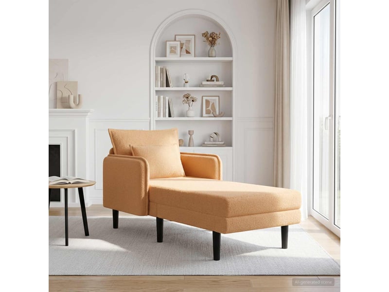  Vidaxl grande méridienne beige bouclé  - Conforama B