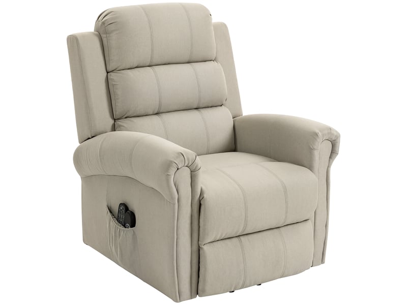  Fauteuil releveur électrique avec fonction massage et chauffage, 87.5x87x108cm, beige  - Conforama A