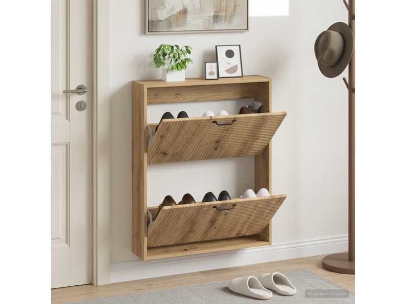 Meuble à chaussures mural, armoire à chaussures haarlem 71x17x86 cm shl6152  - Conforama B
