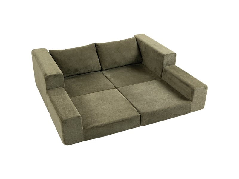  Canapé convertible 2 places 2 oreillers vert  - Conforama E