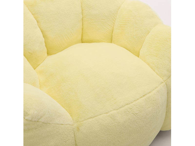  Fauteuil lotus 101x111x68 cm sans montage en velours jaune, assise confortable pour adulte, format compact  - Conforama D