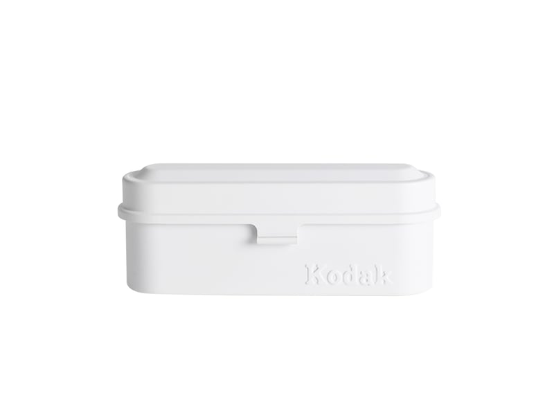  Kodak film case (135) - boîtier compact en acier pour 5 rouleaux de film 135 mm, capot amovible, design années 70, protection poussière et humidité - blanc  - Conforama A