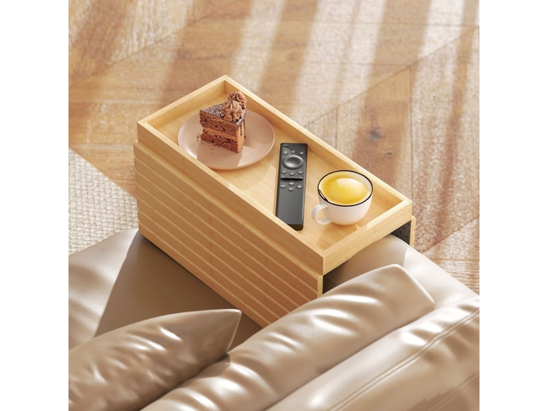  Plateau d’accoudoir de canapé 45x33,5x3 cm en bambou naturel antidérapant  - Conforama B