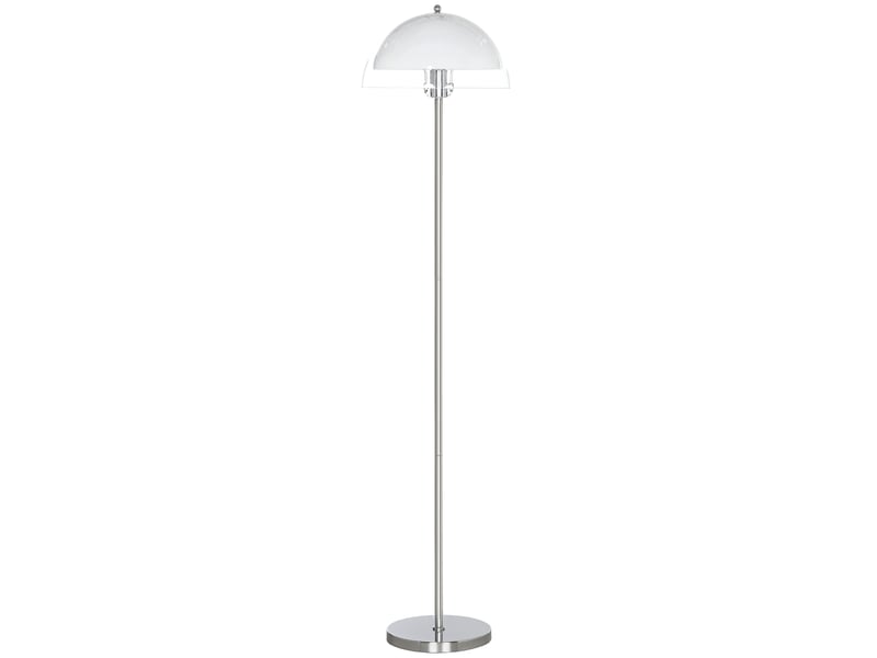  Lampadaire moderne avec abat-jour double couche, en métal et acrylique, ø35 x 150 cm, blanc  - Conforama A