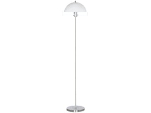 Lampadaire moderne avec abat-jour double couche, en métal et acrylique, ø35 x 150 cm, blanc