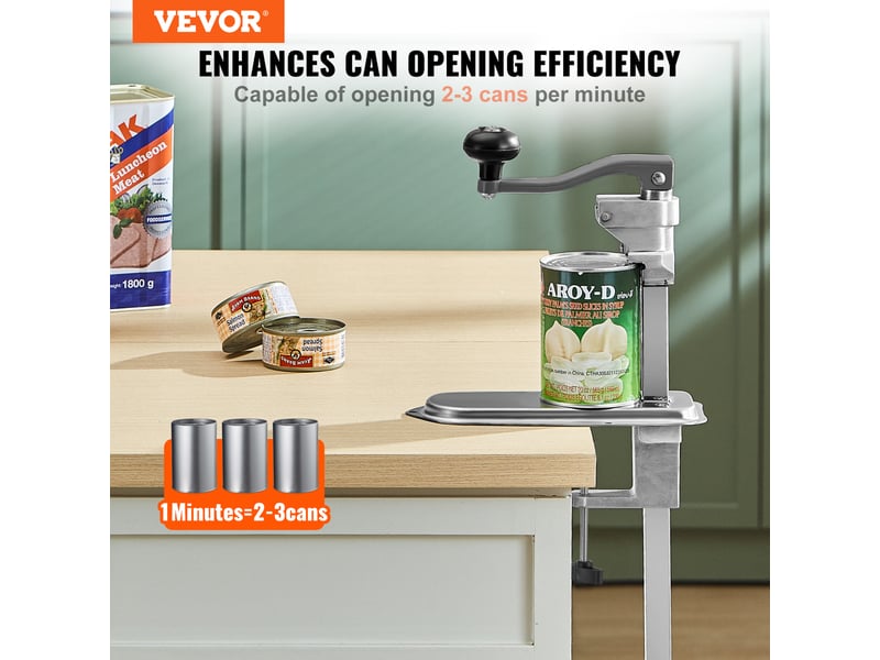 Vevor ouvre-boîte manuel de table robuste canettes 30 cm fixé par vis et pince  - Conforama B