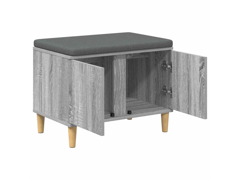  Banc d'entrée, banc interieur avec coussin gris sonoma 60x38x46 cm shl90904  - Conforama E