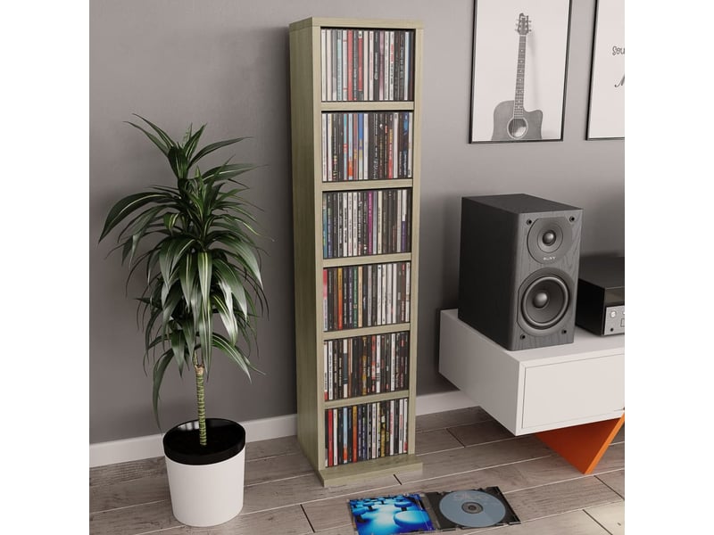  Petite bibliothèque, armoire à cd chêne sonoma 21x20x88 cm bois d'ingénierie  - Conforama B