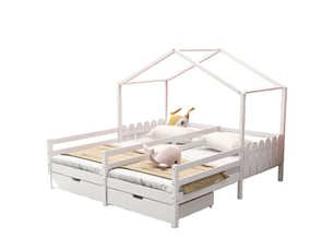 Lit avec rangement 90x200 cm WISHDOR   coloris blanc