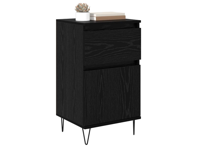  Buffet - bahut - meuble de rangement chêne noir 35 x 40 x 70 cm bois d'ingénierie  - Conforama C
