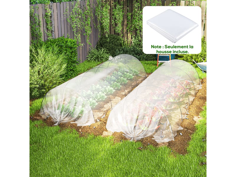  Bâche pour serre bâche plastique transparente 6 x 10 m imperméable résistante aux uv polyéthylène 150gm² transparent  - Conforama D