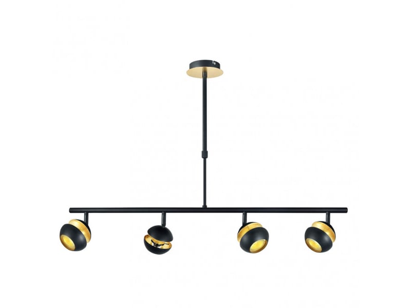  Fabrilamp beethoven, suspension, moderne, 4 x gu10, noirdoré, 44-68 x 80 x 12 cm 142054009 - Conforama C