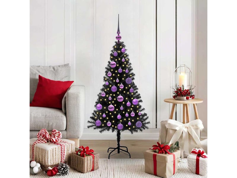Sapin de noël, arbre de noël noir 120 cm pvc cf61543 - Conforama B
