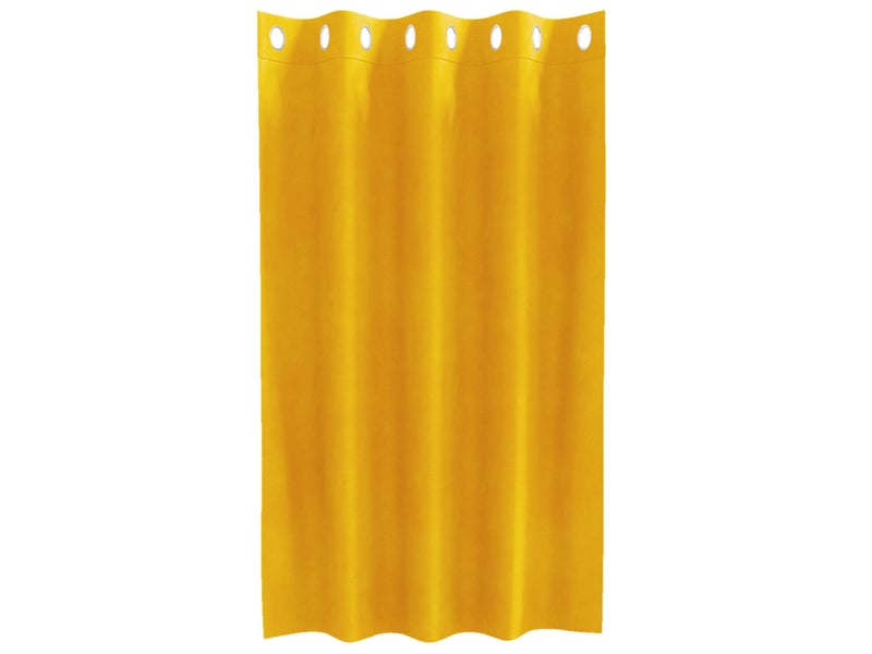 Lot de 2 rideaux, rideaux de fenêtre jaune moutarde 140 x 140 cm velours cf44074 - Conforama D