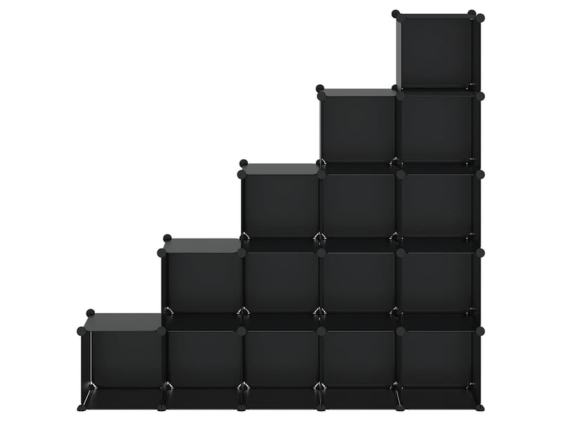 Cubes de rangement 15 pcs noir pp - Conforama E