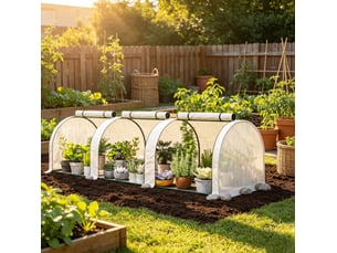 Serre de jardin modulaire blanche 295 x 100 x 80 cm en acier thermolaqué et pe haute densité, protection uv