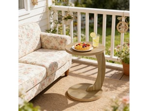 Table d'appoint ronde en c - table basse, salon ou support ordinateur - multifonction
