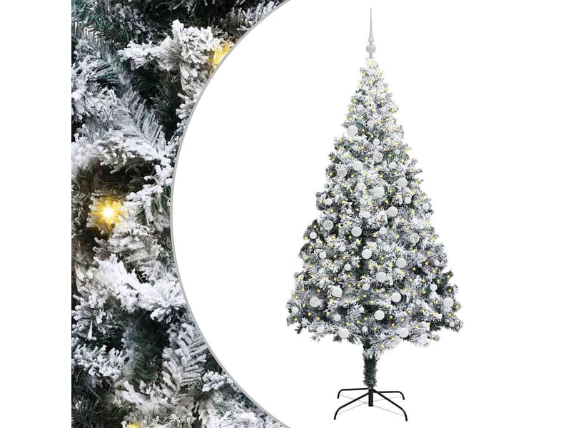  Sapin de noël artificiel, arbre de noël blanc 180 cm pvc, acier et plastique shl8273  - Conforama A