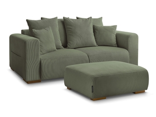 Canapé droit fixe BOBOCHIC SIDONIE 3 places Velours vert