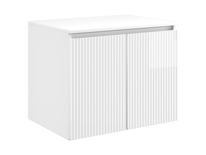  Cabinet salle de bain mural, meuble de rangement blanc brillant shl459  - Conforama A
