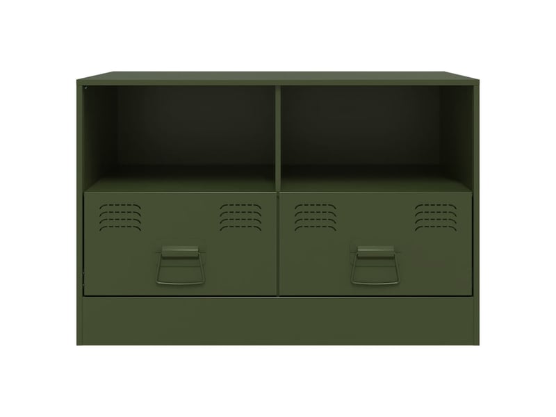  Meubles tv - banc tv - meuble de rangement 2 pcs vert olive 67x39x44 cm acier  - Conforama E