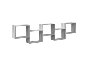 Étagère cube murale 5 compartiments sonoma gris cf41350