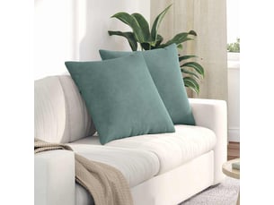 Lot de 2 coussins de canapé, coussins décoratifs vert mer 80 x 80 cm cf59219