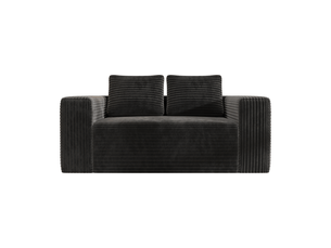 Canapé droit compressé fixe 2 places Tissu noir