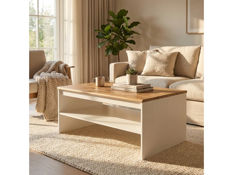  Table basse de salon avec étagère fixe holten  - Conforama B